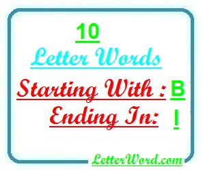 30 words beginning with the Letter B