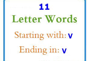 Eleven letter words starting with V and ending in V