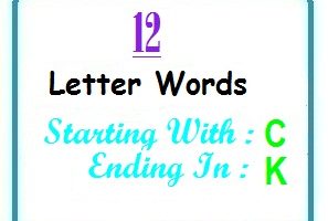 words starting with C and ending in K - LetterWord.com