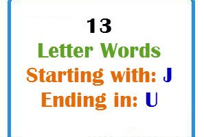 Thirteen letter words starting with J and ending in U