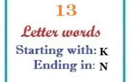 Thirletter Words Starting With K And Ending In N Thirletter Words Starting With K And Ending In N