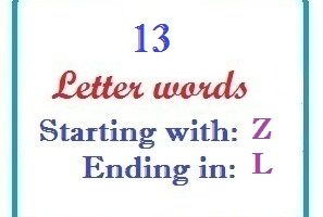 Thirteen letter words starting with Z and ending in L