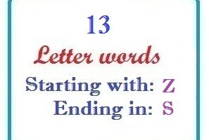 Thirteen letter words starting with Z and ending in S