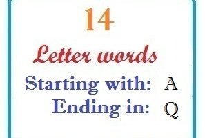 Fourteen letter words starting with A and ending in Q