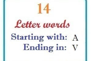 Fourteen letter words starting with A and ending in V
